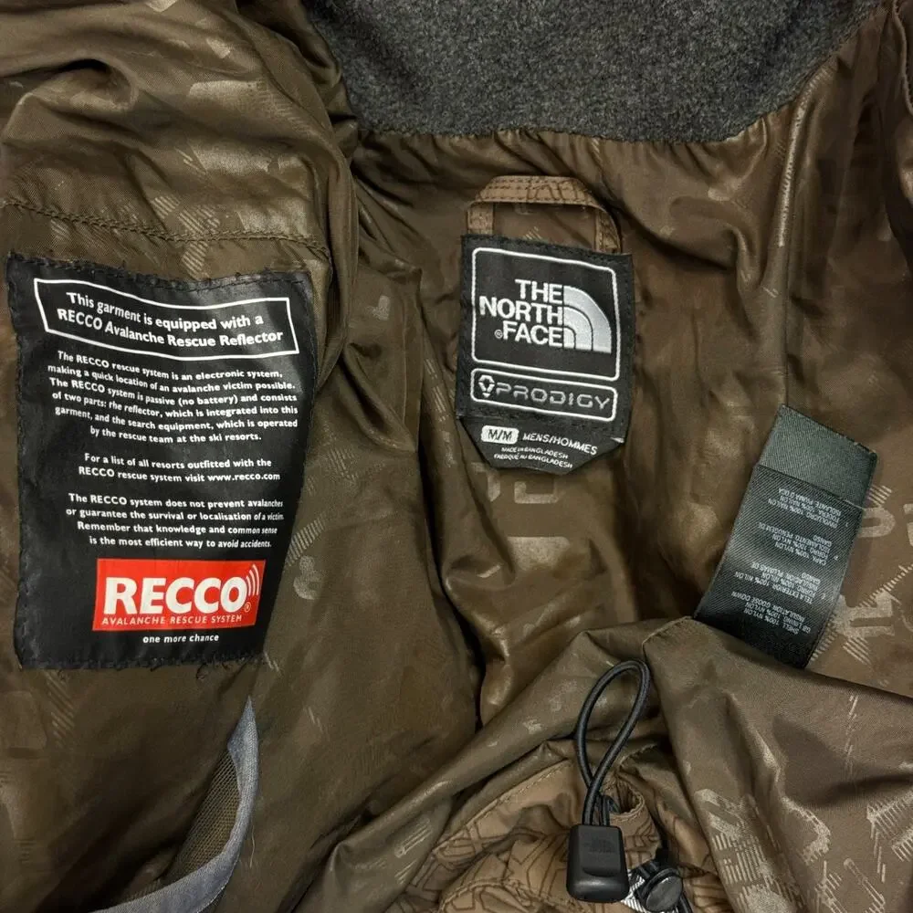 The North Face M men’s brown ski jacket RECCO PRODIGY 600 Goose down insulated
